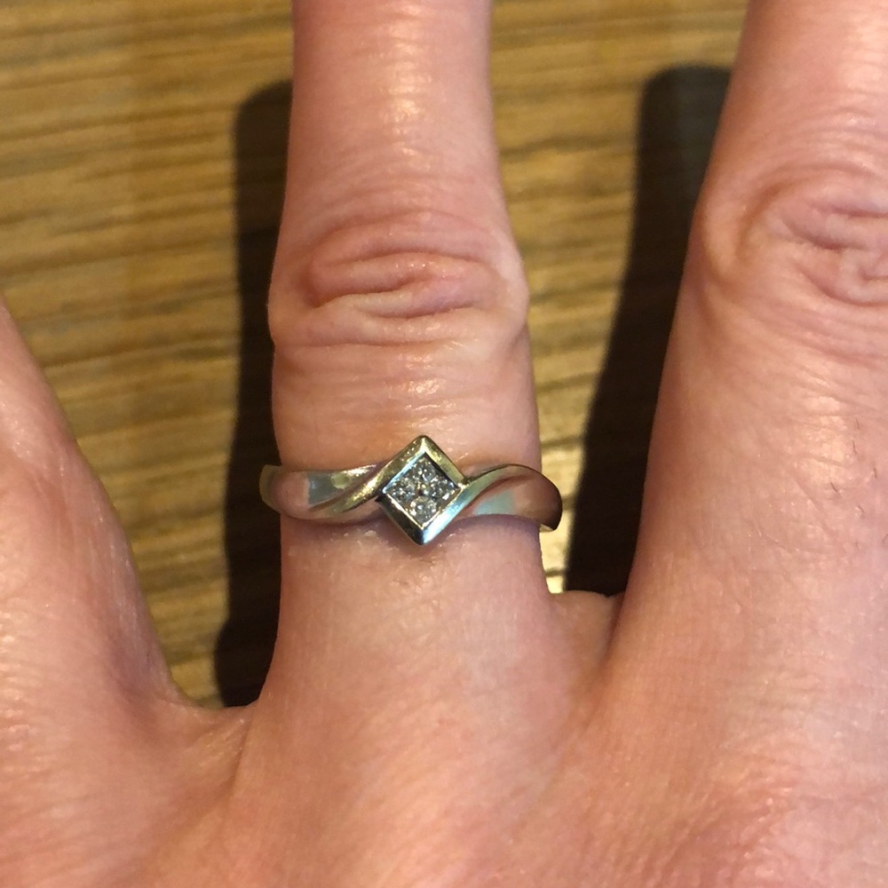 Sterling silver and diamond ring